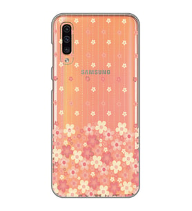 Samsung Galaxy A70 Uyumlu Çiçek Desenli Şeffaf Telefon Kılıfı