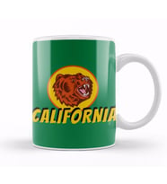 California Bear Vintage Retro Style Art Kupa Bardak Porselen
