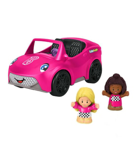 Fisher Price Little People Barbie Arabası ile 2 Figür HJN53 Tekerlekli ve Sesli Barbie Üstü Açılır Araba ile 2 Figür 