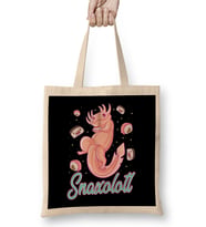 Snaxolotl Funny Axolotl Sushi Snacks Kawaii Food Bez Çanta Uzun Saplı