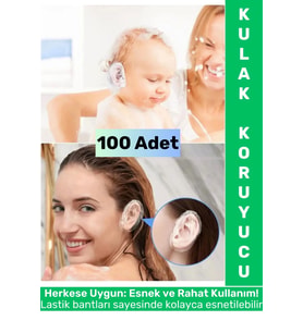 Yetişkin Çocuk Kullanım Banyo Deniz Havuz Yüzme Su Kaçma Önleyen Koruyucu Esnek Kulak Bonesi 100 Adt