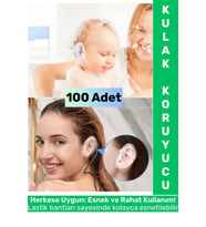 Yetişkin Çocuk Kullanım Banyo Deniz Havuz Yüzme Su Kaçma Önleyen Koruyucu Esnek Kulak Bonesi 100 Adt
