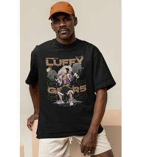 Tasarım Monkey D. Luffy Gear 5 Bodybuilding Fitness Temalı Baskılı Unisex Oversize Anime Tişört