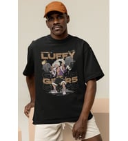 Tasarım Monkey D. Luffy Gear 5 Bodybuilding Fitness Temalı Baskılı Unisex Oversize Anime Tişört