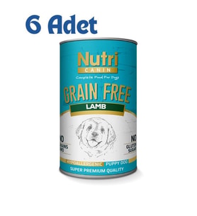 Nutri Canin Kuzulu ve Patatesli Tahılsız Yavru Köpek Konservesi 400 Gr (6 Adet) (Kahverengi)
