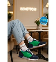 United Colors Of Benetton Lacivert Yeşil Hafızalı Taban Unisex Spor Ayakkabı BNI-10048 G