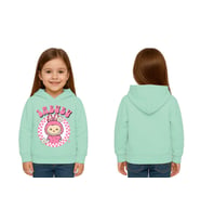 Unisex Baskılı Çocuk Swaetshirt Labubu Baskılı Kapüşonlu 3 İplik Şardonlu (Mint Yeşili)