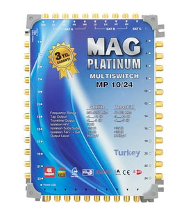 MAG Platinum MP 10/24 Multiswitch - 10 Giriş 24 Çıkışlı Merkezi Uydu Santrali Hybrid 4K ve 3D Destekli
