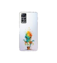 Redmi Note 11 ile uyumlu Splash ahtapot tasarımlı şeffaf silikon kılıf