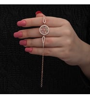 Gümüş Rose Renkli Yaşam Çiçeği Kadın Bileklik