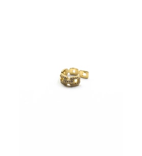 Zirkon Taşlı Zincir Model Earcuff – Gold Sıkıştırmalı Kıkırdak Küpe