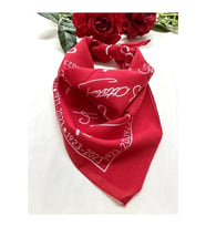 Kırmızı Atatürk Silüetli Ve Imzalı Pamuk Kumaş Fular - Bandana - 23 Nisan, 29 Ekim, 19 Mayıs (Çok Renkli)