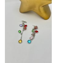 Meyve Charm Detay Sallantılı Çelik Küpe