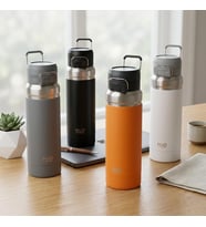 Paslanmaz Çelik Termos Matara - 1000 ML (1 Litre) Kapasiteli, Renk Seçenekli Isı Yalıtımlı Çelik Suluk (TURUNCU)