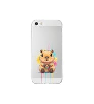 iPhone 5 SE ile Uyumlu Splash Kapibara Tasarımlı Şeffaf Silikon Kılıf