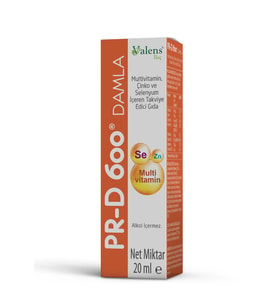 PR-D 600 Damla Multivitamin, Çinko ve Selenyum İçeren Takviye Edici Gıda 20 ml