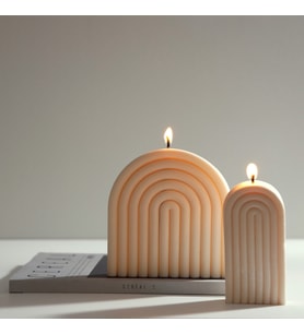 İkili Gökkuşağı Set Dekoratif Kokulu Doğal % 100 Soya Wax Mum