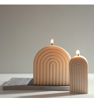 İkili Gökkuşağı Set Dekoratif Kokulu Doğal % 100 Soya Wax Mum