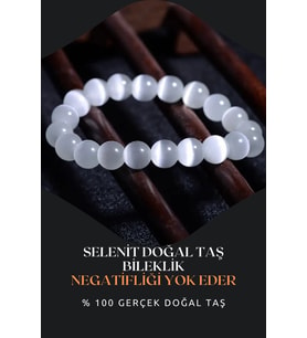 Nelleovana Selenit Doğal Taş Bileklik Set 8 Mm ( Negatif Enerjiyi Temizleme Gücü ) Aaa Kalite