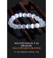 Nelleovana Selenit Doğal Taş Bileklik Set 8 Mm ( Negatif Enerjiyi Temizleme Gücü ) Aaa Kalite