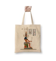 Ancient Egypt Antik Mısır Khnum Beyaz Bez Çanta Uzun Saplı Alışveriş Çantası Plaj Çantası