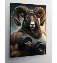 Kanvas Tablo Ağırlık Kaldıran Koç