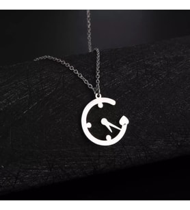 Kişiye Özel 925 Ayar Gümüş Saat Kolye