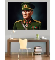 Mustafa Kemal Atatürk Üniformalı Dekoratif Kanvas - Mdf Ahşap Tablo