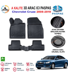 Chevrolet Cruze 3D Paspas Havuzlu Pro 2008-2019 Arası