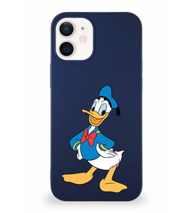 Apple iPhone 12 Soft Premier Kapak Donald Duck-C Tasarımlı Silikon Kılıf - Lacivert (Şeffaf)