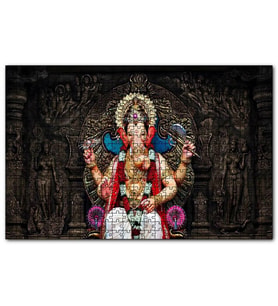 Cakapuzzle Lord Ganesha İllüstrasyon Puzzle Yapboz MDF (Ahşap) (120 Parça)