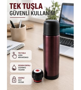 Çift Katmanlı Vakumlu Termos Ofis Araç Kamp İçin Paslanmaz Çelik Termos