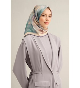 2025  İLKBAHAR - YAZ - DJ SAF İPEK EŞARP  ( SURA)-9310-32-83 (Krem)