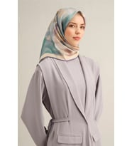 2025  İLKBAHAR - YAZ - DJ SAF İPEK EŞARP  ( SURA)-9310-32-83 (Krem)