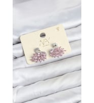 Pembe Zirkon Taşlı Gümüş Swan Kuğu Model Kadın Küpe