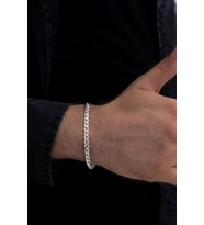 Erkek Gümüş Bileklik - 5.5mm Nanno Model Gümüş Bileklik