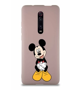 Xiaomi Redmi K20 Soft Premier Kapak Mickey Mouse-A Tasarımlı Silikon Kılıf - Pudra (Şeffaf)