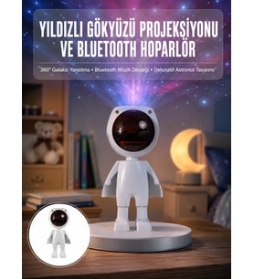 Gün Batımı Lambası Işık Arka Plan Projektör Sevimli Astronot Enerji Tasarruflu Yeni Nesil