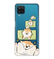 Samsung Galaxy M22 Uyumlu Sevimli Köpek Tasarımlı Şeffaf Telefon Kılıfı