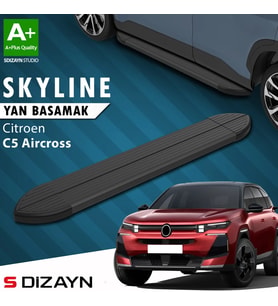 S-Dizayn Citroen E-C5 Aircross Elektrikli Skyline Siyah Yan Basamak 193 Cm 2024 Üzeri A+ Kalite