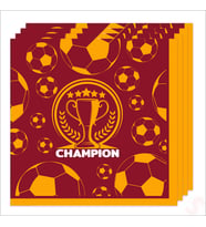 Futbol Temalı Sarı Kırmızı Champion Peçete - 33 cm x 16 Adet