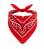 Kırmızı Kovboy Fuları Çocuk Bandana Western Desenli Boyun Fuları
