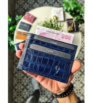 VİSSO 606 Hakiki Deri İnce Sade Mini Kredi Kartlık Model Kadın Erkek Kullanım İsme Kişiye Özel Kağıt Para Bölmeli Kartlık Cüzdan Portföy Çanta LACİ CROCO