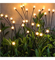Brokoli Home Güneş Ateşböceği Işıkları, 2'li Paket 16 LED Solar Bahçe Işıkları, Güneş Enerjili Sallanan  (Sarı)