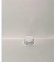 5ml Beyaz Kapaklı Akrilik Krem Kutusu, Plastik Kutu, Kozmetik Kutu, 50 Adet (Şeffaf)