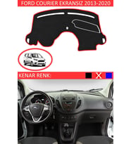 Ford Courier Ekransız 2013-2020 Için Uygun Torpido Koruma Halısı Siyah Kenar Renk Kırmızı