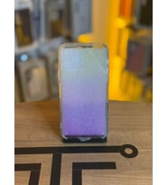 iPhone 12 / 12 Pro Uyumlu Parıltılı Desenli Renkli Şeffaf Silikon Kılıf (Pembe - Sarı)