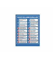 Havuz Kullanım Kuralları 21x28 Arkası Sticker