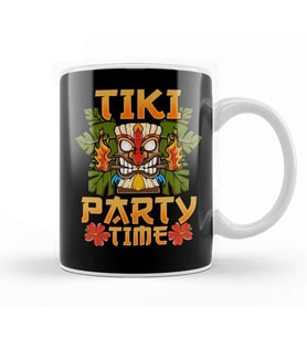 Adorable & Cute Tiki Party Time Island Luau Kupa Bardak Porselen