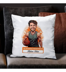 Kişiye Özel Hediye Karikatürlü En Başarılı Erkek Basketbolcu Yastık